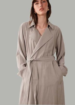 Легкий тренч миди плащ с поясом h&amp;m m