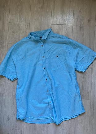 Чоловіча лляна сорочка, великий розмір, xxxl, з коротким рукавом