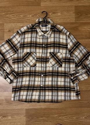 Сорочка чоловіча burton menswear london в клітинку утеплена xl