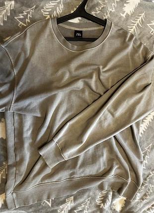 Світшот чоловічий zara оверсайз сірий xl