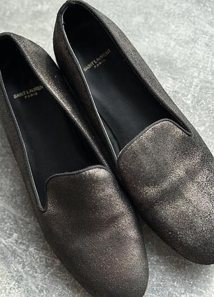 Saint laurent paris лофери 37 metallic glitter hedi slimane вінтаж