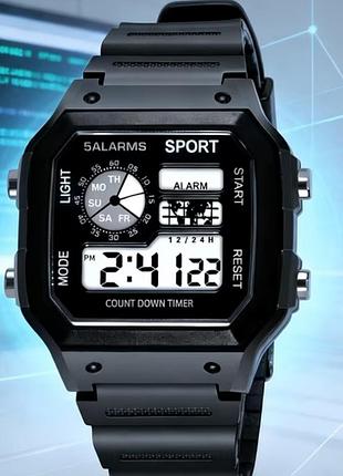 Годинник для чоловіків salarms sport цифровий, чорний