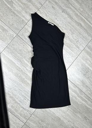 T by alexander wang black dress asymmetric (medium) сукня плаття