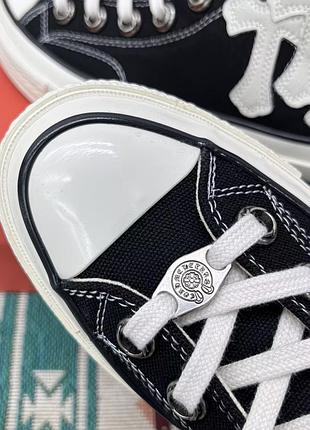 Кеди унісекс chrome hearts чорні з білим