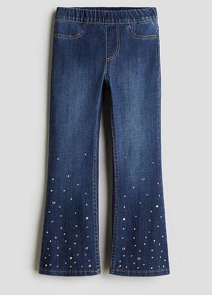 Джинси кльош з декором h&m 104 розмір