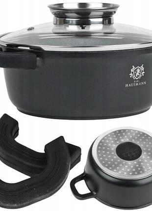 Каструля gęsiarka 4,5l алюмінієва для індукції та газу велика