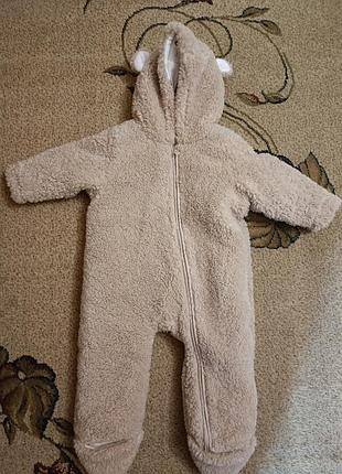Зимовий комбінезон для хлопчиків reserved teddy хутряний бежевий