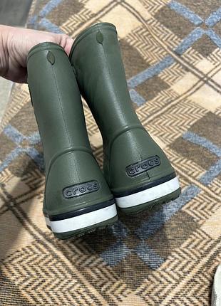 Черевики для дітей crocs handle it rain boot хакі 5