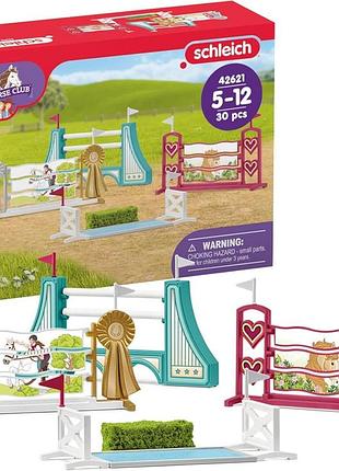 Schleich horse club перешкоди – аксесуари 42612 модульне розширення для змагань або тренувань набір 30 елементів