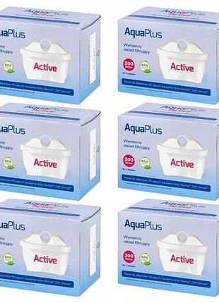 Набір з 2 штук фільтр для води aquaplus active для глечика 6 шт.