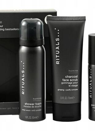 Набір rituals homme 24h антиперспірант спрей 50 мл + скраб для обличчя 70 мл + пінка