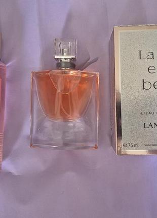 Жіночий подарунковий набір lancome та victoria's secret: парфумована вода la vie est belle 75 мл та спрей для тіла pure seduction la créme