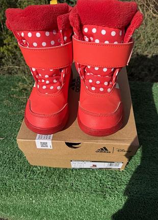 Чоботи для дівчинки adidas disney червоні