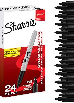 Перманентні маркери sharpie точний наконечник чорні 24 шт.