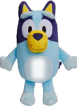 Goglow bluey bedtime goglow pal офіційна bluey м'яка іграшка 2 в 1 плюшева та led нічник допомога у засинанні ковдра з авто