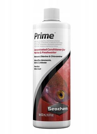 Кондиціонер води seachem prime 500ml для прісноводних і морських акваріумів