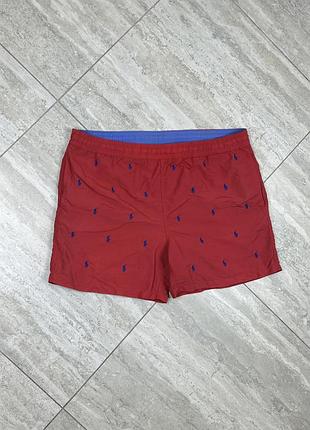 Polo ralph lauren red monogram swim shorts size xxl шорти купальні