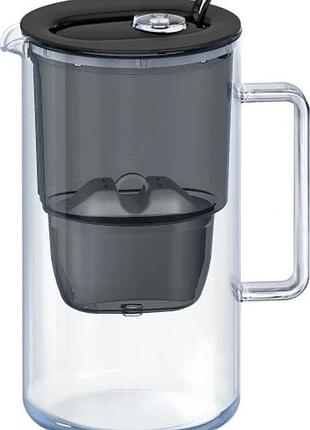 Фільтруючий кувшин aquaphor glass 2.5л чорний + 1 картридж maxfor plus mg