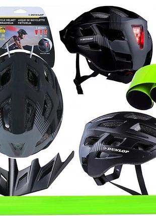 Шолом для велосипеда dunlop розмір m регульований заднє led підсвічування + світловідбивач