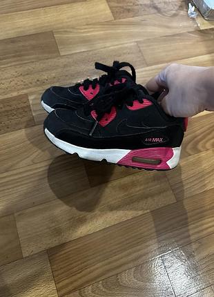 Кросівки для дівчинки nike air max 90 чорно-рожеві