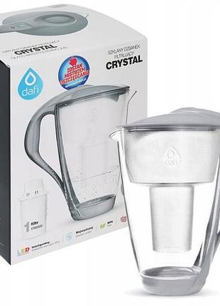 Скляний фільтруючий глекан dafi crystal led сірий + 1 класичний фільтр