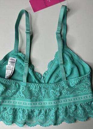 Топ бюстгальтерний мереживний з брендованою резинкою m&s - бірюзовий , рр xs