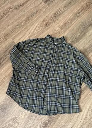 Сорочка чоловіча zara зелена в клітинку