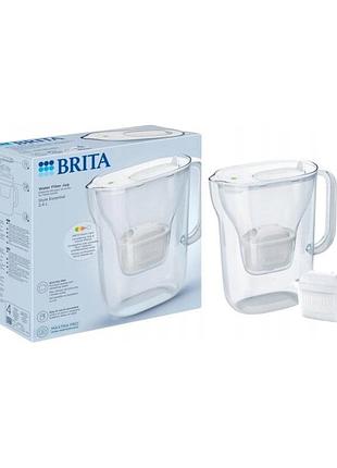Фільтрувальний глечик brita style essential 2,4 л білий з картриджем maxtra pro