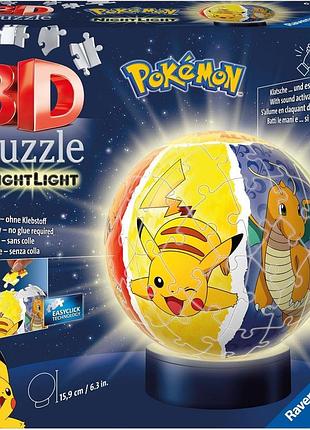 3d пазл світна куля: pokemon