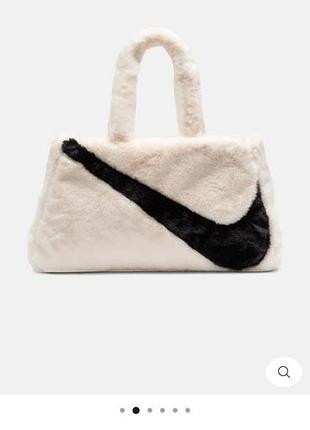 Сумка жіноча nike плюшева бежева