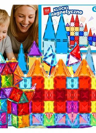 Магнітний навчальний креативний конструктор 3d 112ел happy kiddo