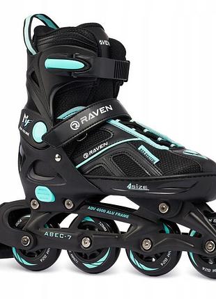Регульовані ролики raven pulse black/cyan 37-40