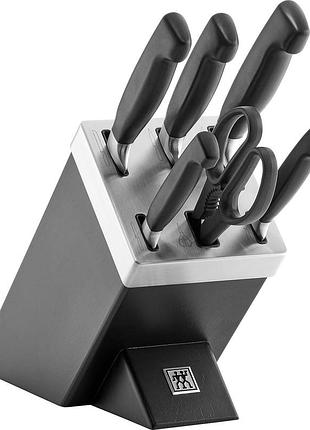 Zwilling набір ножів у блокі 7 предметів чорний vier sterne