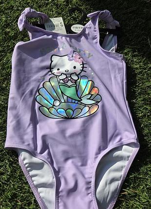 Детский купальник hello kitty фиолетовый/сиреневый 110 см (5-6 лет)