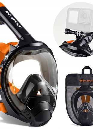 Маска для підводного плавання snorkeling v5.2 безпечна водонепроникна антифог l/xl