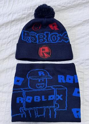 Шапка для хлопчика зимова з помпоном roblox