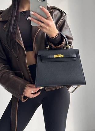 🖤🖤🖤hermes kelly | medium брендовая сумочка эрмес черная натуральная кожа премиум люкс