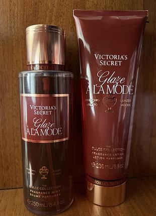Набір victoria's secret glaze a la mode: спрей та лосьйон для тіла