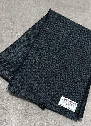 Шарф harris tweed из натуральной шерсти (шотландия) темный 158/25см.