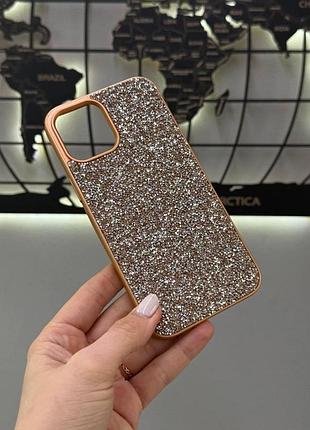 Преміум чохол зі стразами для айфона 12 про макс,чохол tpu swarovski з блиском для iphone 12 pro max (золотий)