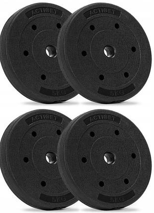 4x вага диск 5 кг круг для гантелі 29mm бітумний композитний 4шт