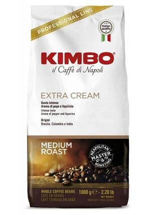 Кава в зернах kimbo espresso bar extra cream arabica robusta 1 кг італійська