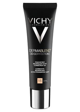 Тональна основа vichy dermablend korekta 3d вирівнююча покривна відтінок 15 opal 30 мл
