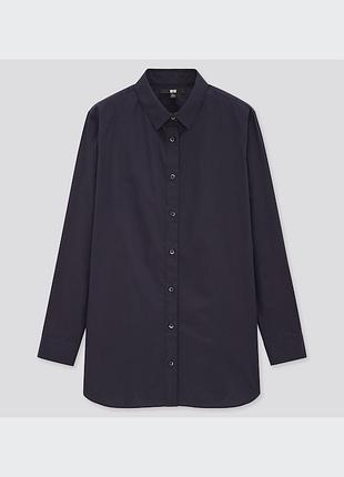 Сорочка uniqlo extra fine cotton long shirt подовжена
