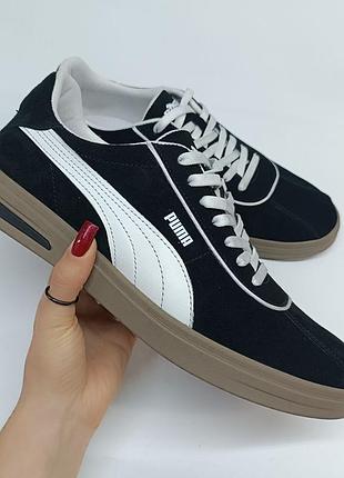 Кеди чоловічі puma чорні із замші
