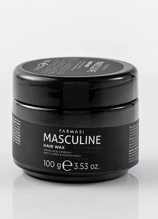 Віск для волосся farmasi masculine hair wax матовий 100 г