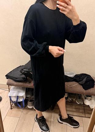 Жіноча туніка zara чорна котонова спортивна s m 42 44