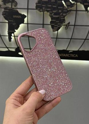 Преміум чохол зі стразами для айфона 17,чохол tpu swarovski з блиском для iphone 17 (рожевий)