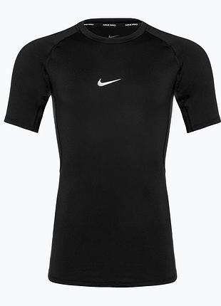 Спортивна футболка чоловіча nike pro dri-fit tight ss fitness чорна розмір l