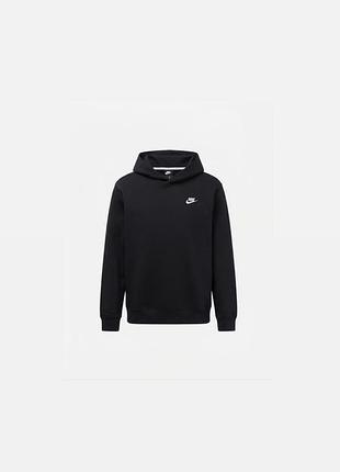 Стильне чорне худі nike з білим логотипом (розмір s)